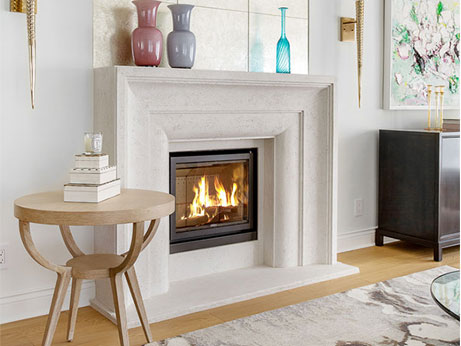 4122.16 Natural Open Cast with Stuv Fireplace