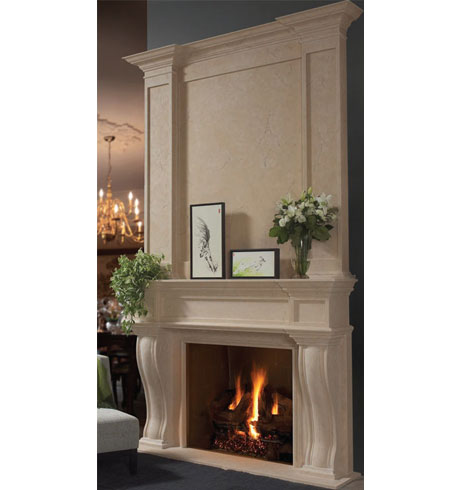 FRESNO cast stone overmantel