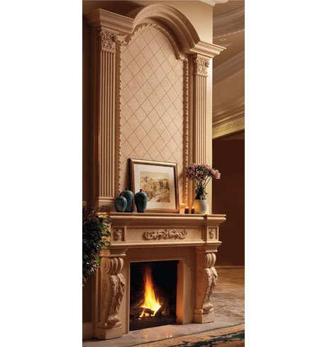 ROYAL cast stone overmantel