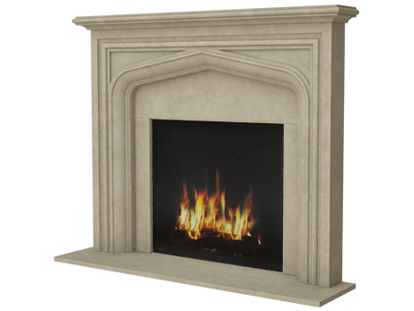 Tudor fireplace stone mantel