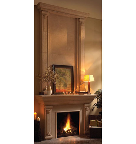 VALENCIA cast stone overmantel